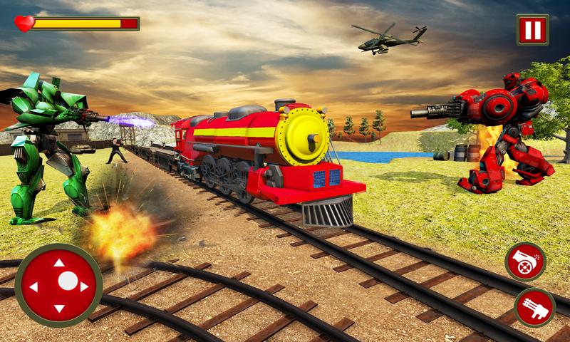 US Army Train Transform Robot Fight Robot Games