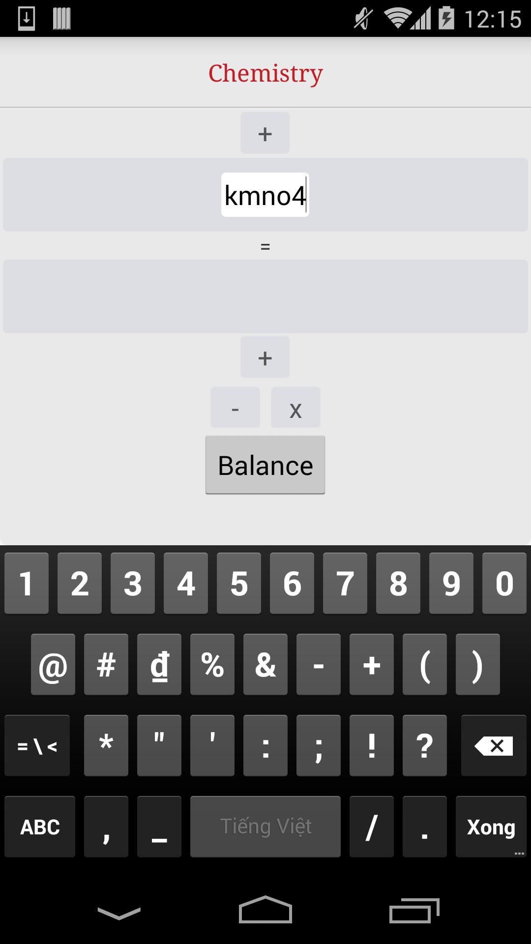 Balance Chemical Equation