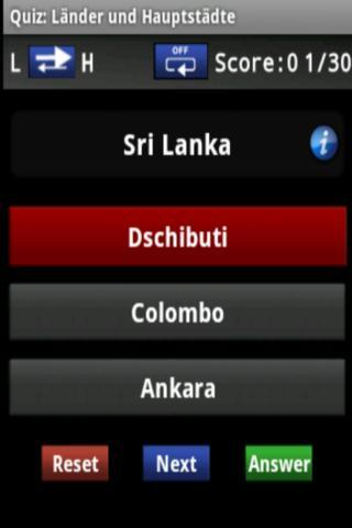 German: Quiz of Capital Cities