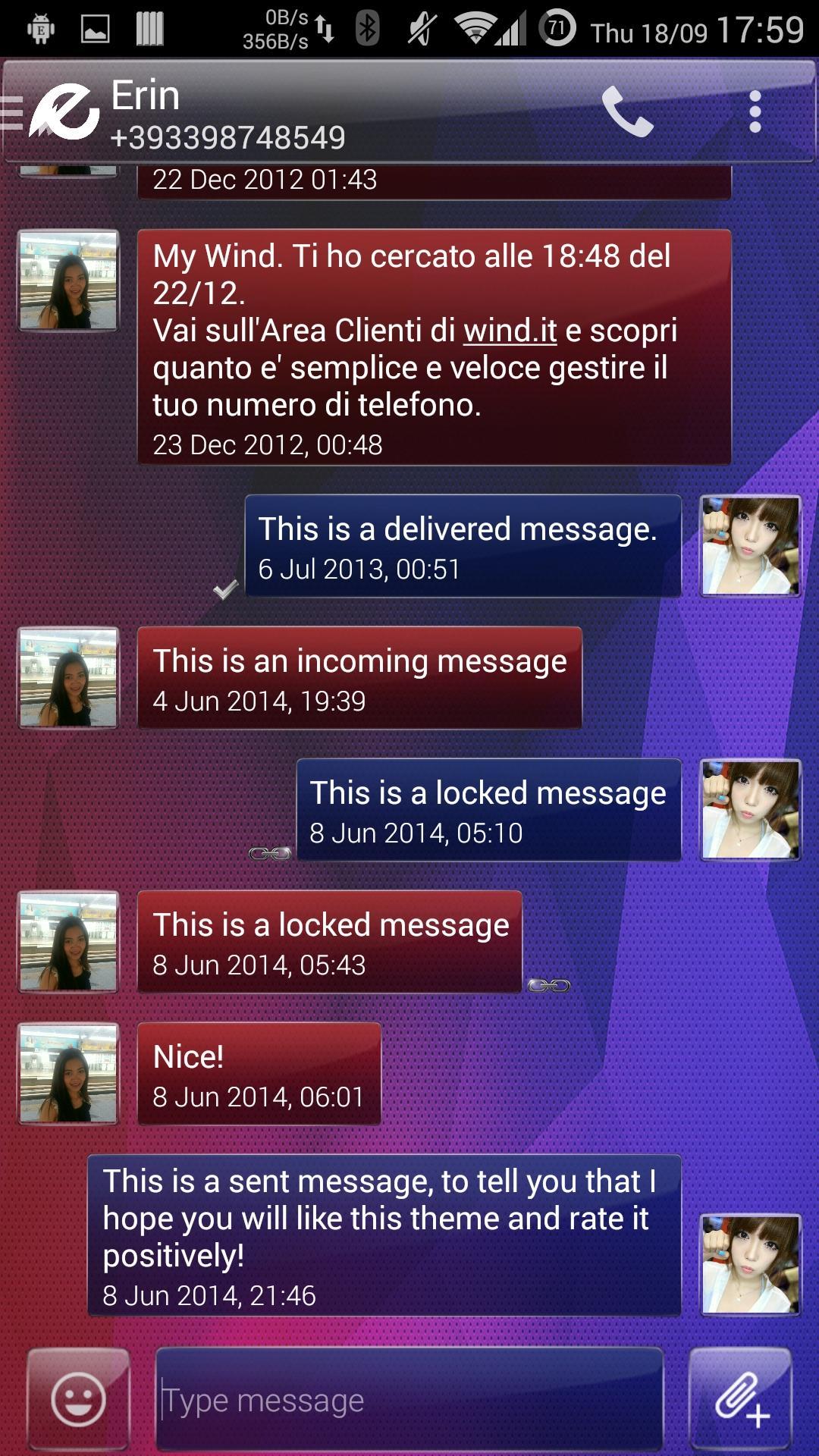Theme Glass for EvolveSMS