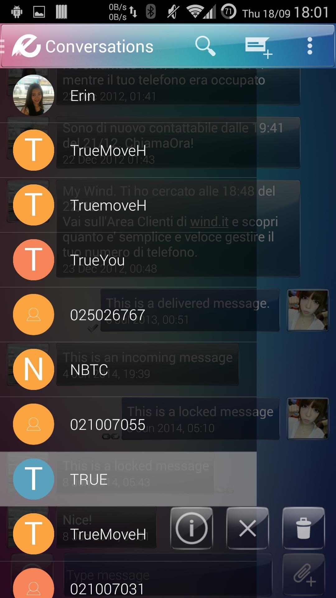 Theme Glass for EvolveSMS