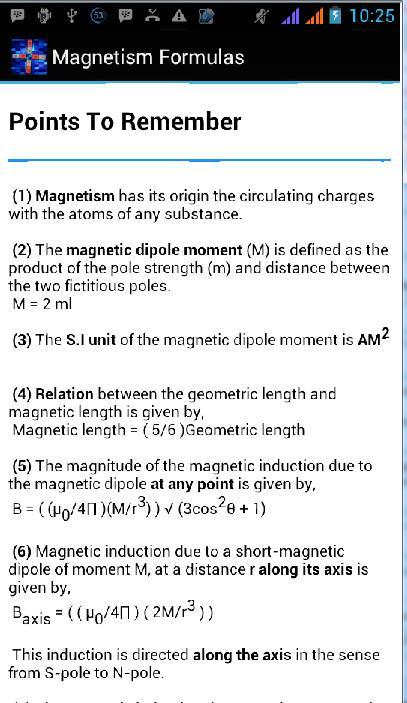 Magnetism Formulas