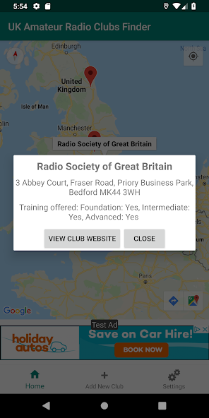 UK Amateur Radio Clubs Finder