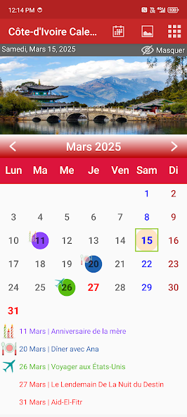 Ivory Coast Calendar