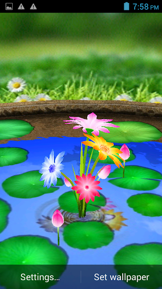 3D Flowers Touch Wallpaper