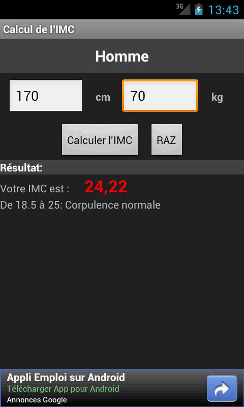 Calculate the BMI