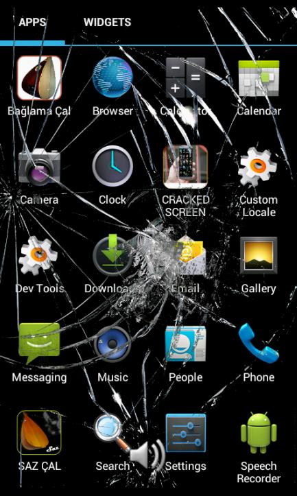 transparent Screen crack