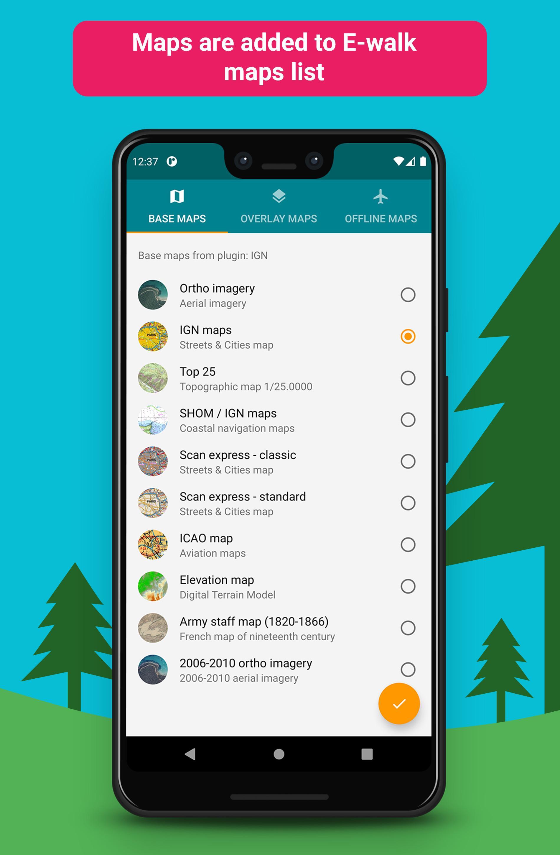 IGN maps (E-walk plugin)