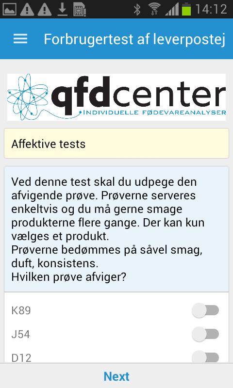 QFD smagstest