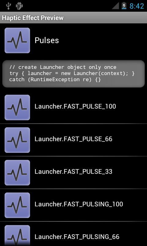 Haptic Effect Preview