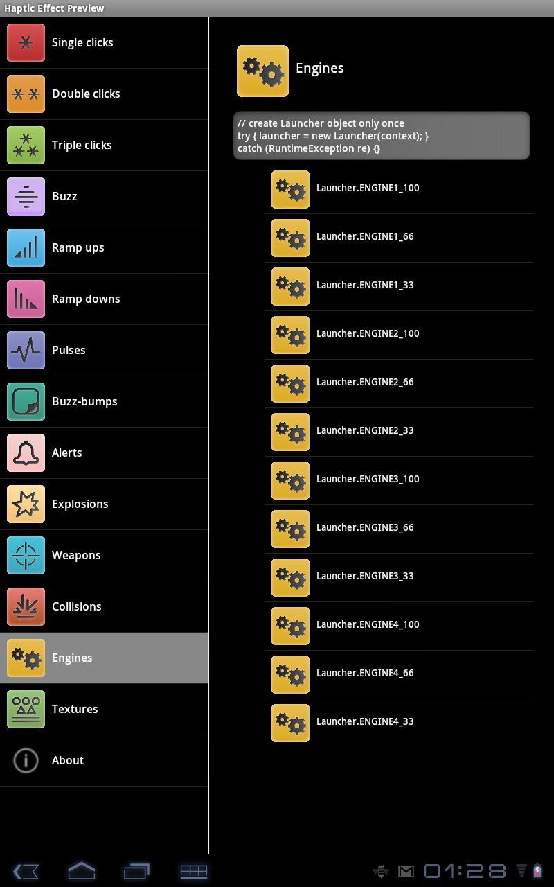 Haptic Effect Preview