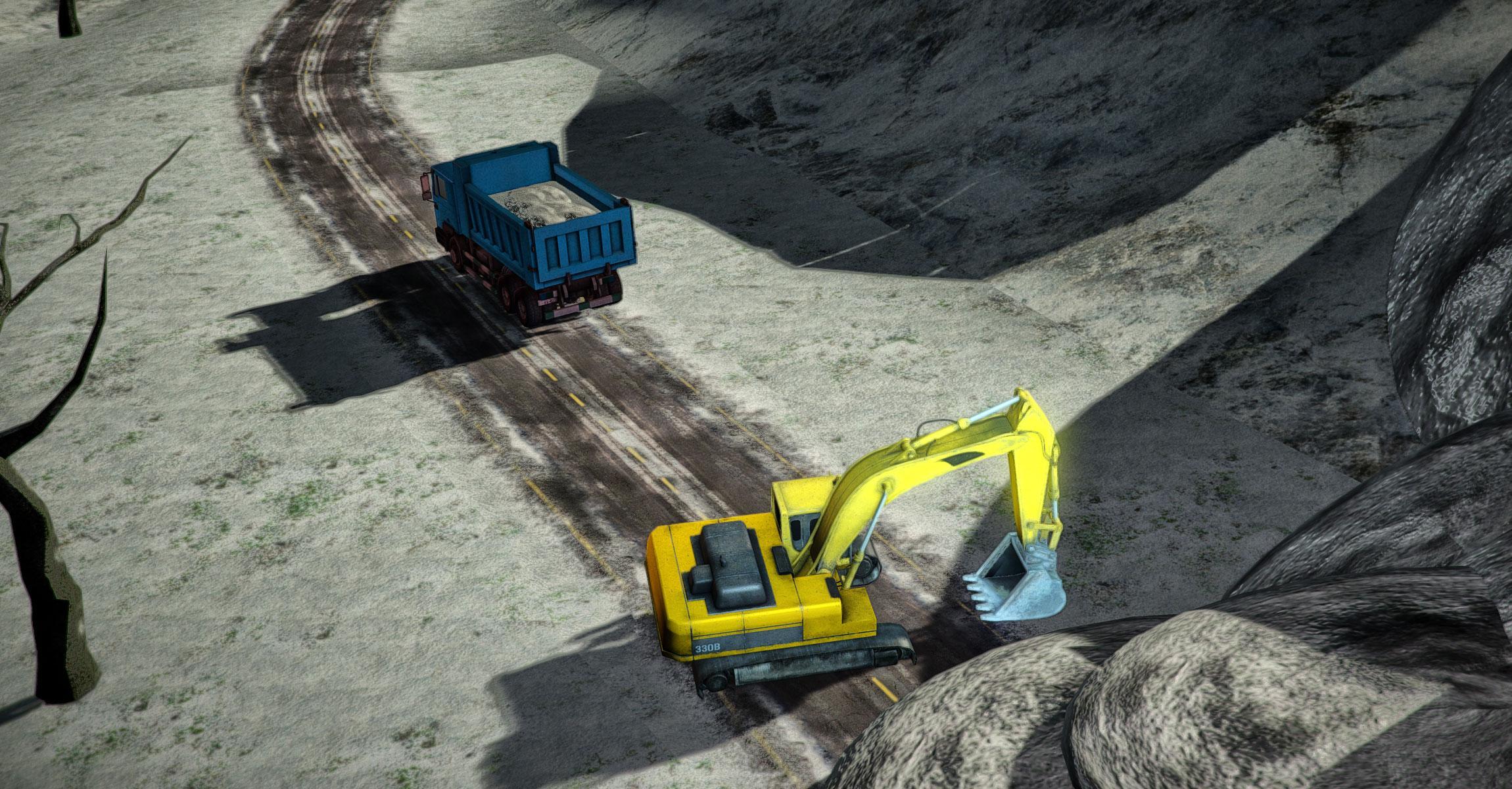 Snow Excavator & Dump Truck 3D