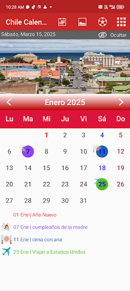 Chile Calendar 2025