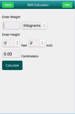 Body mass index Calculator