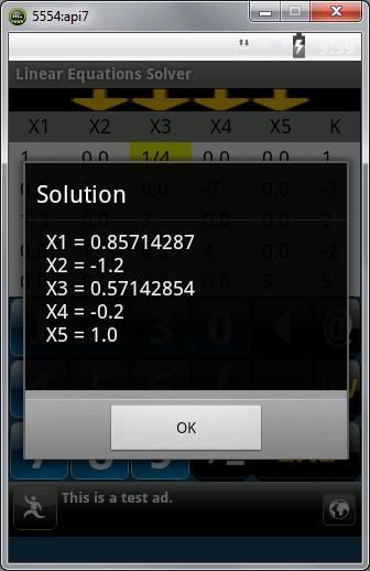 Linear Equations Solver