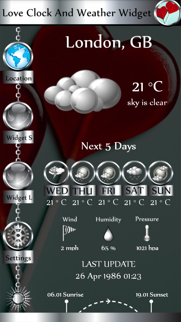 Love Clock And Weather Widget