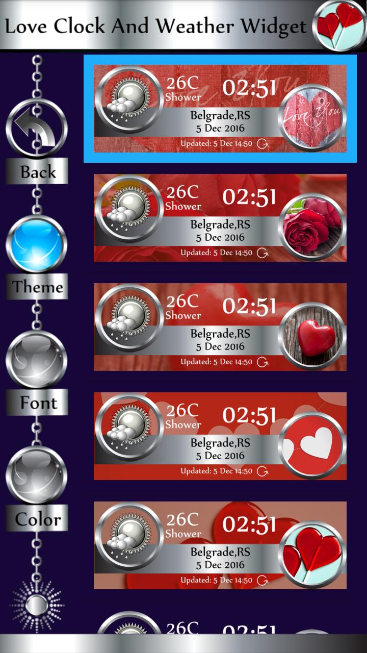 Love Clock And Weather Widget