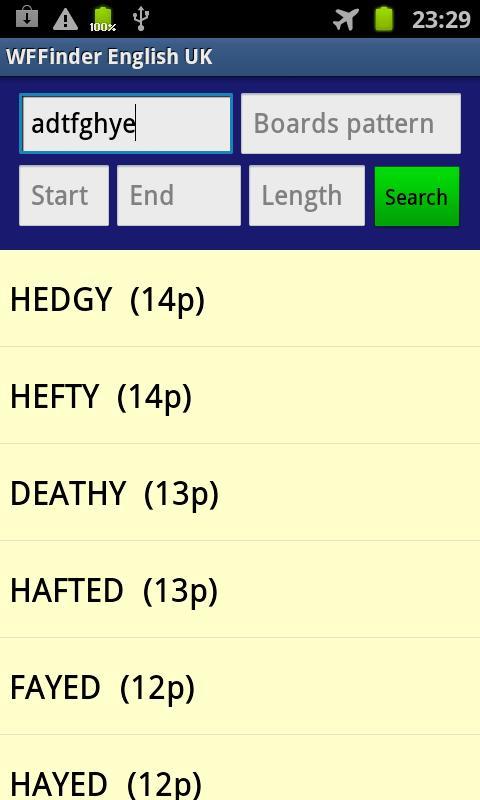 WordFeud Finder - English UK
