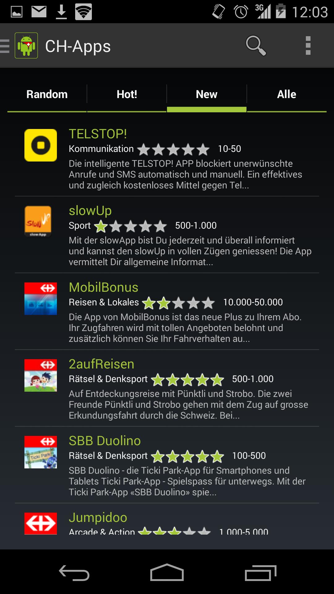 ASAPP die Android Schweiz App