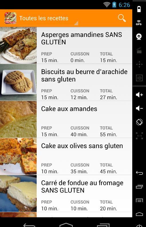 Recettes sans gluten