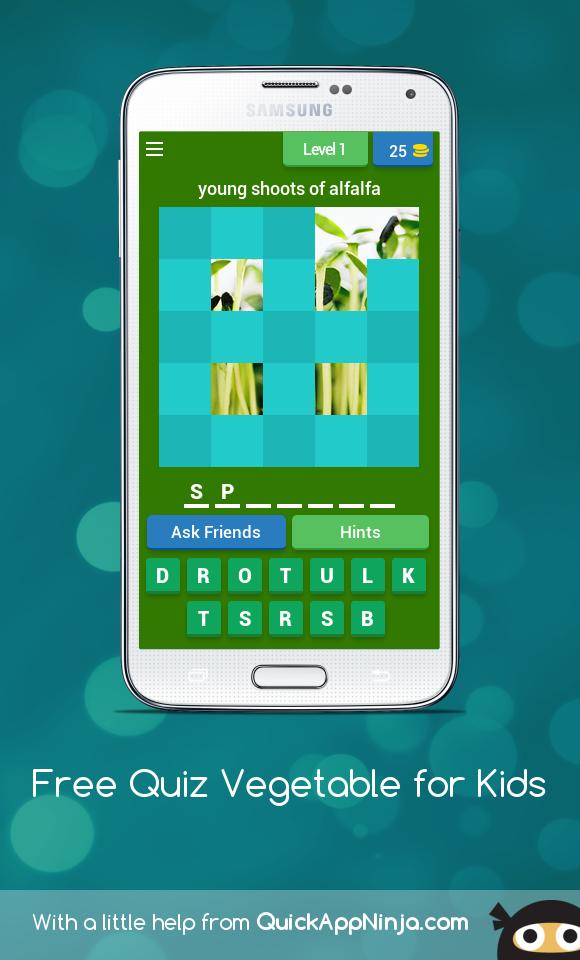 Free Quiz Vegetable for Kids