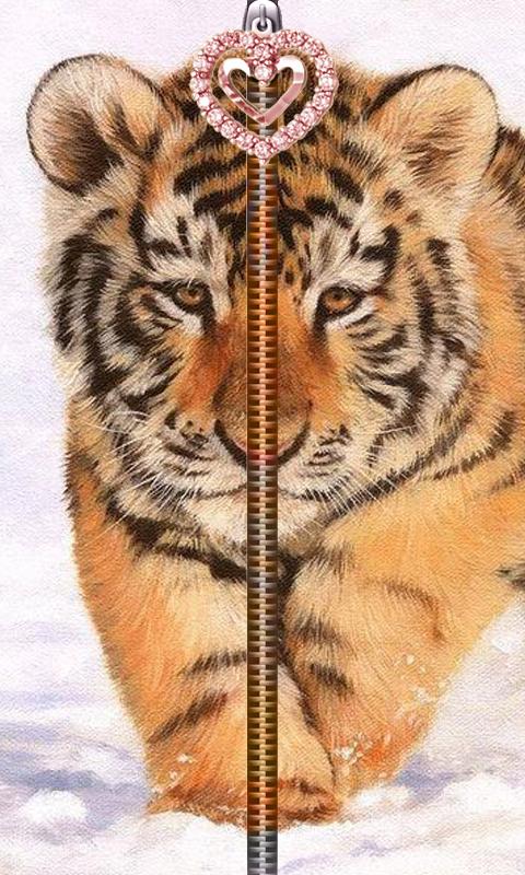 Cute Tiger Cub Zipper UnLock