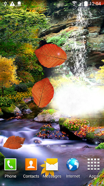 3D Autumn Waterfall Wallpaper