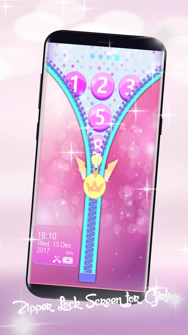 Zipper Lock Screen for Girls