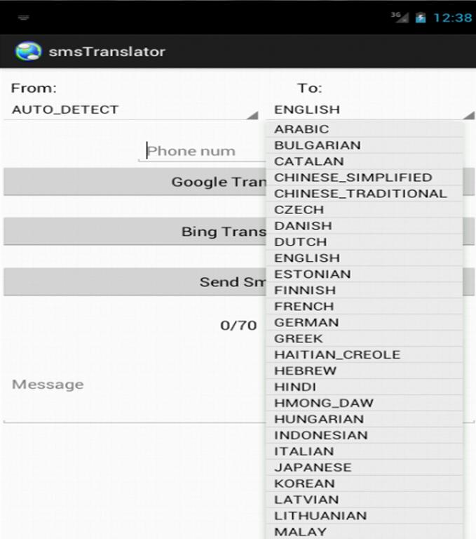 Sms world Translator