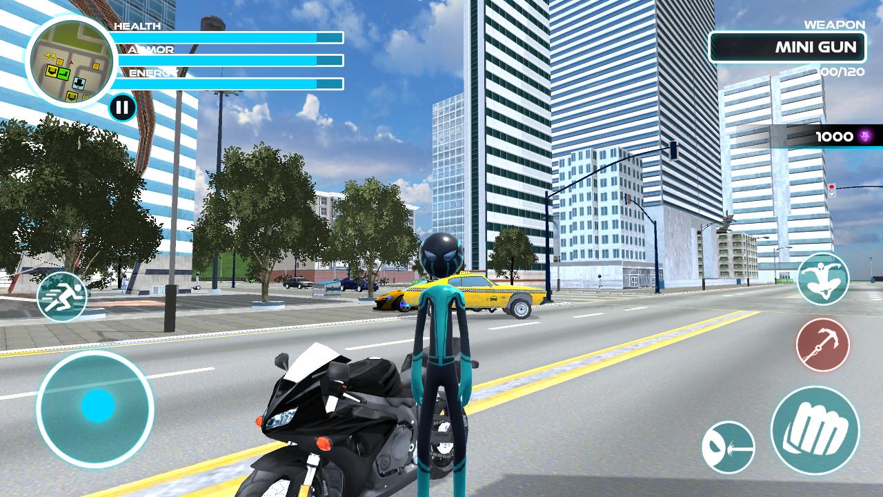 Spider Stickman Rope Hero - Street Gangster Fight