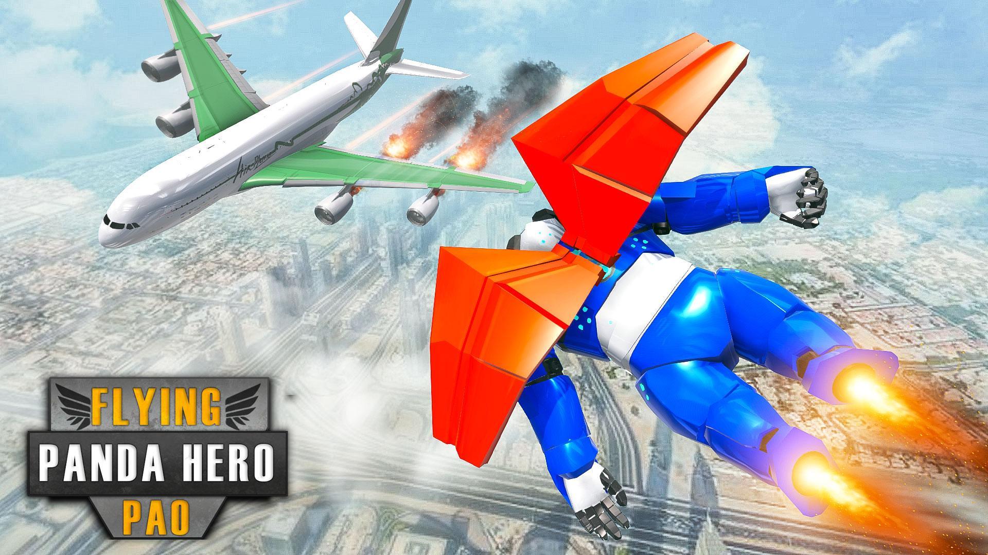 Flying Police Panda Robot Game: Robot Car Game