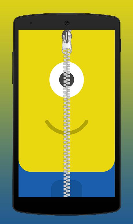 Funny Minion Zipper Screenlock