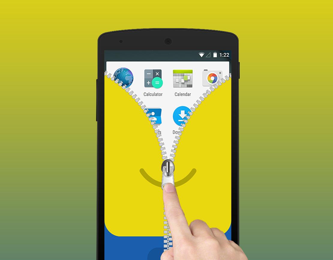 Funny Minion Zipper Screenlock