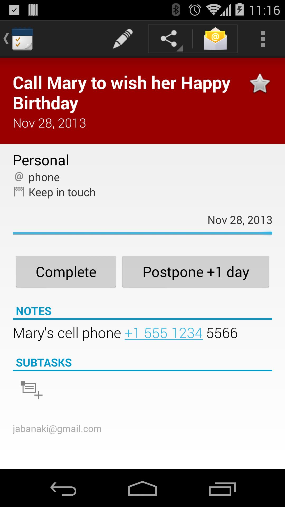 TodoToday for Toodledo