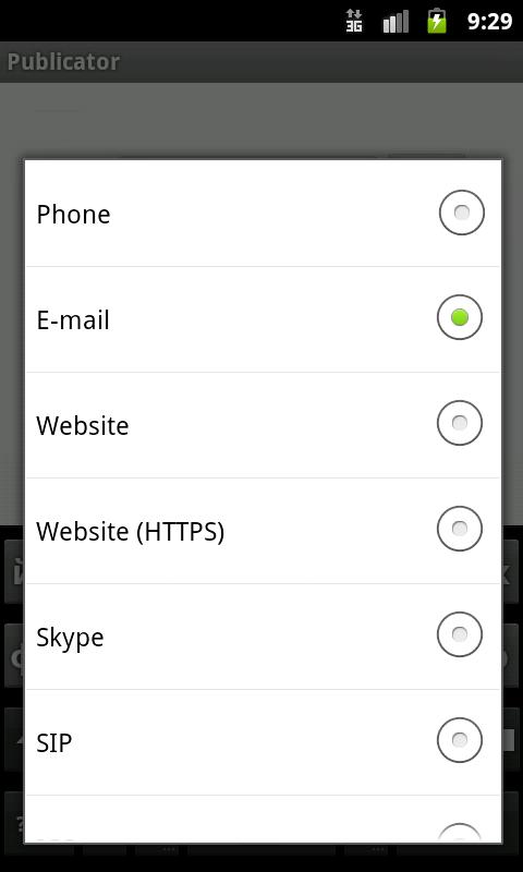 Visiting card Publicator