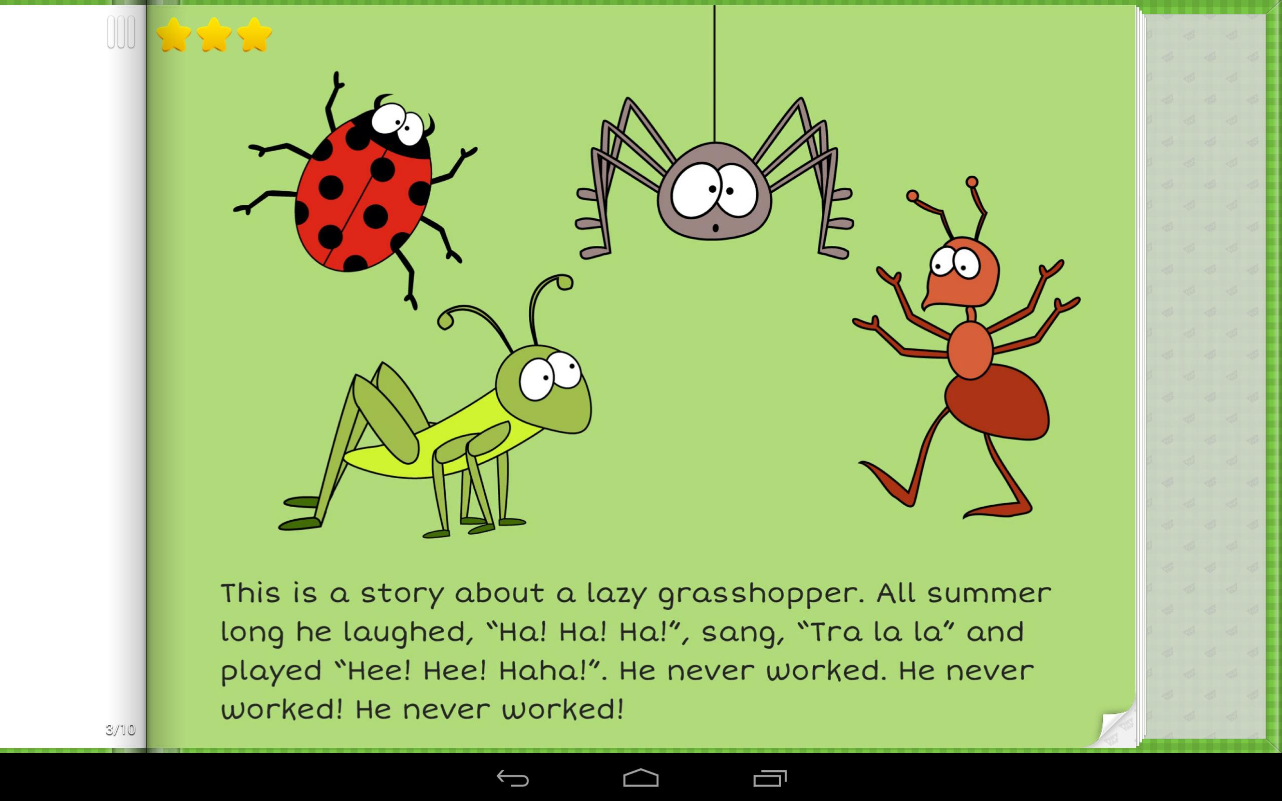 Ant and Grasshopper Storybook