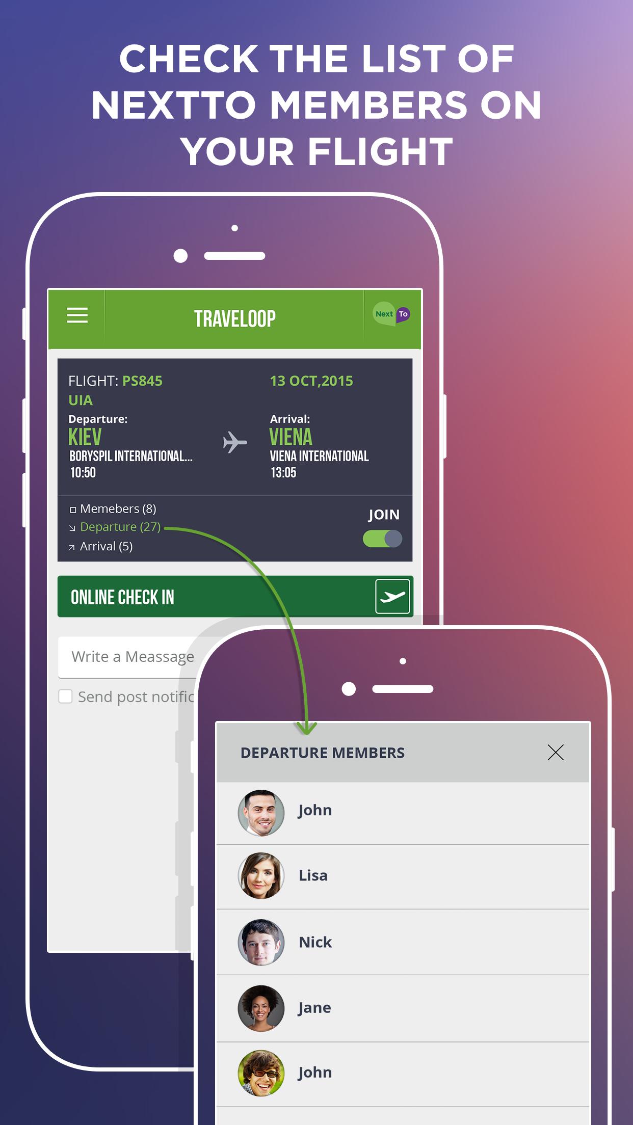 NextTo - choosing travel mates