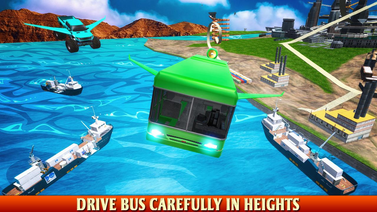 Futuristic Flying Bus Shooting