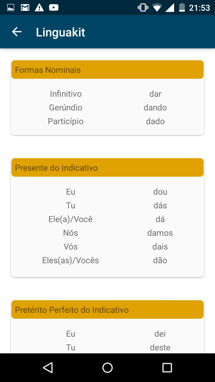 Portuguese Conjugator