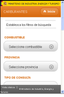 Spanish official fuel prices