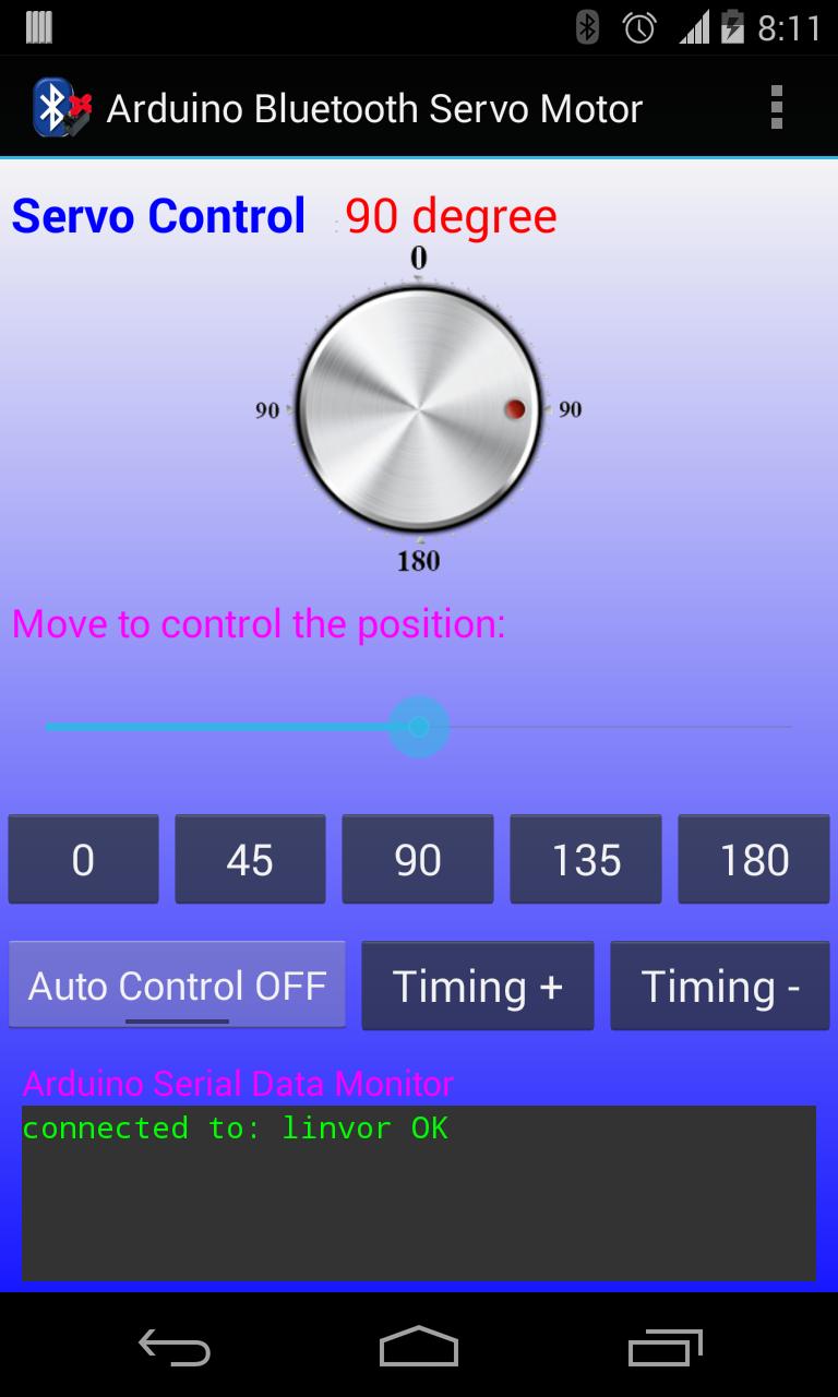 Arduino Bluetooth Servo Motor