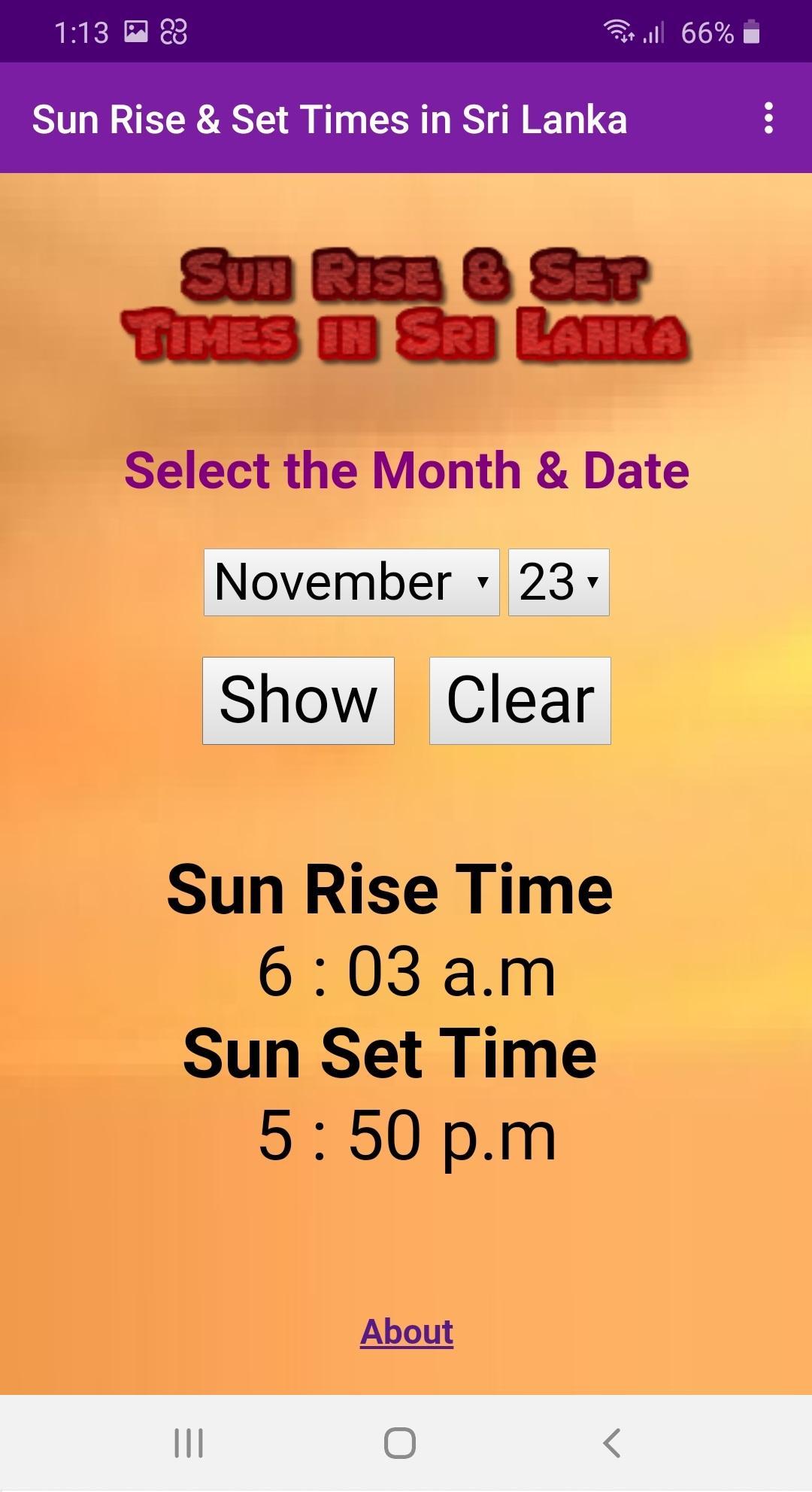 Sun Rise & Set Times in Sri Lanka