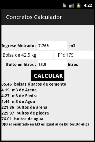 Concretos Calculador