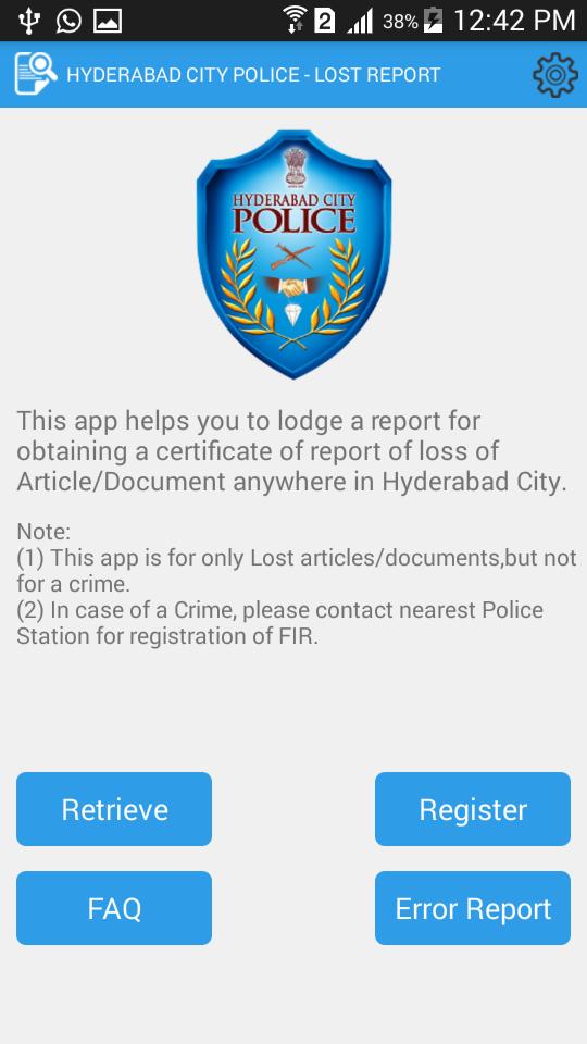 Lost Report - Hyderabad Police