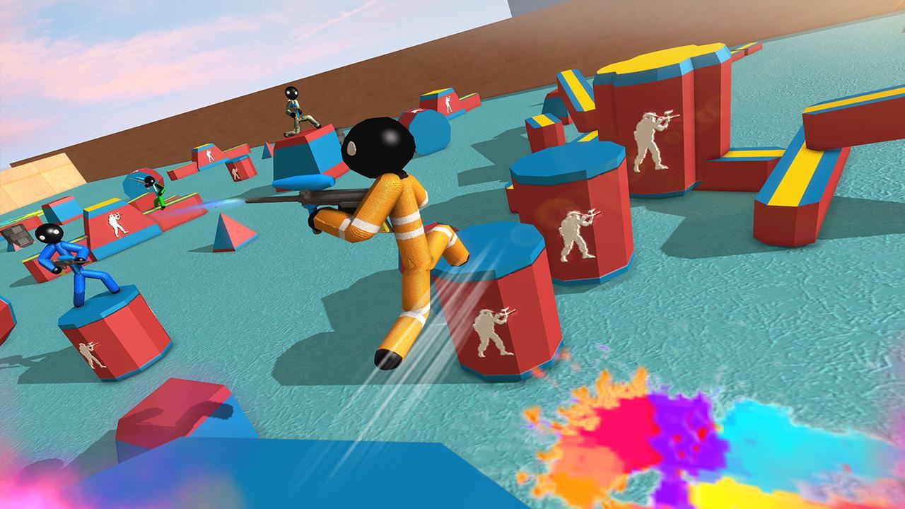 Stickman Paintball Arena Combat Attack