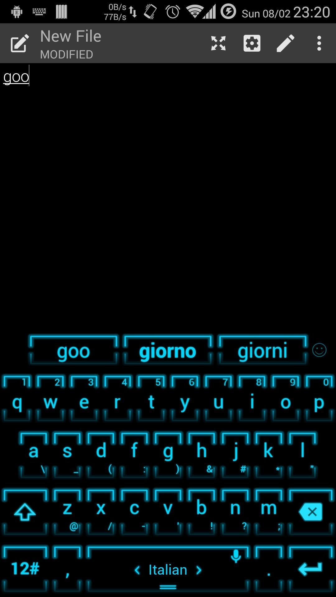 Keyboard Theme Neon 2 Cyan