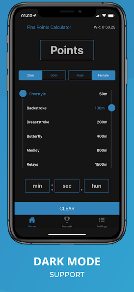 Fina Points Calculator