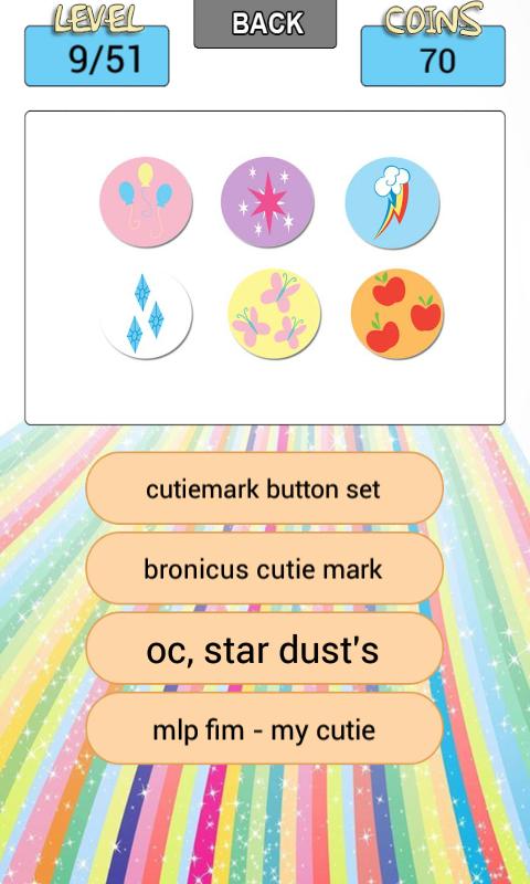 Cuties Mark Choice Quiz Game