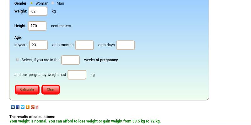Healthy Weight Calculator