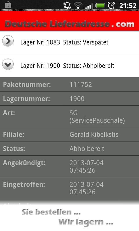 Deutsche Lieferadresse